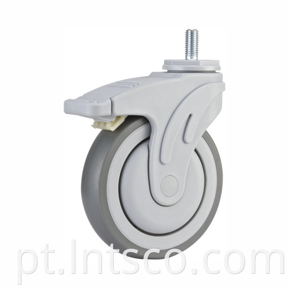 American Style Brake TPR Medical Threaded Stem Casters